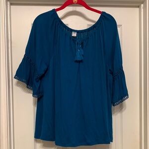 Old Navy Blue Peasant Blouse